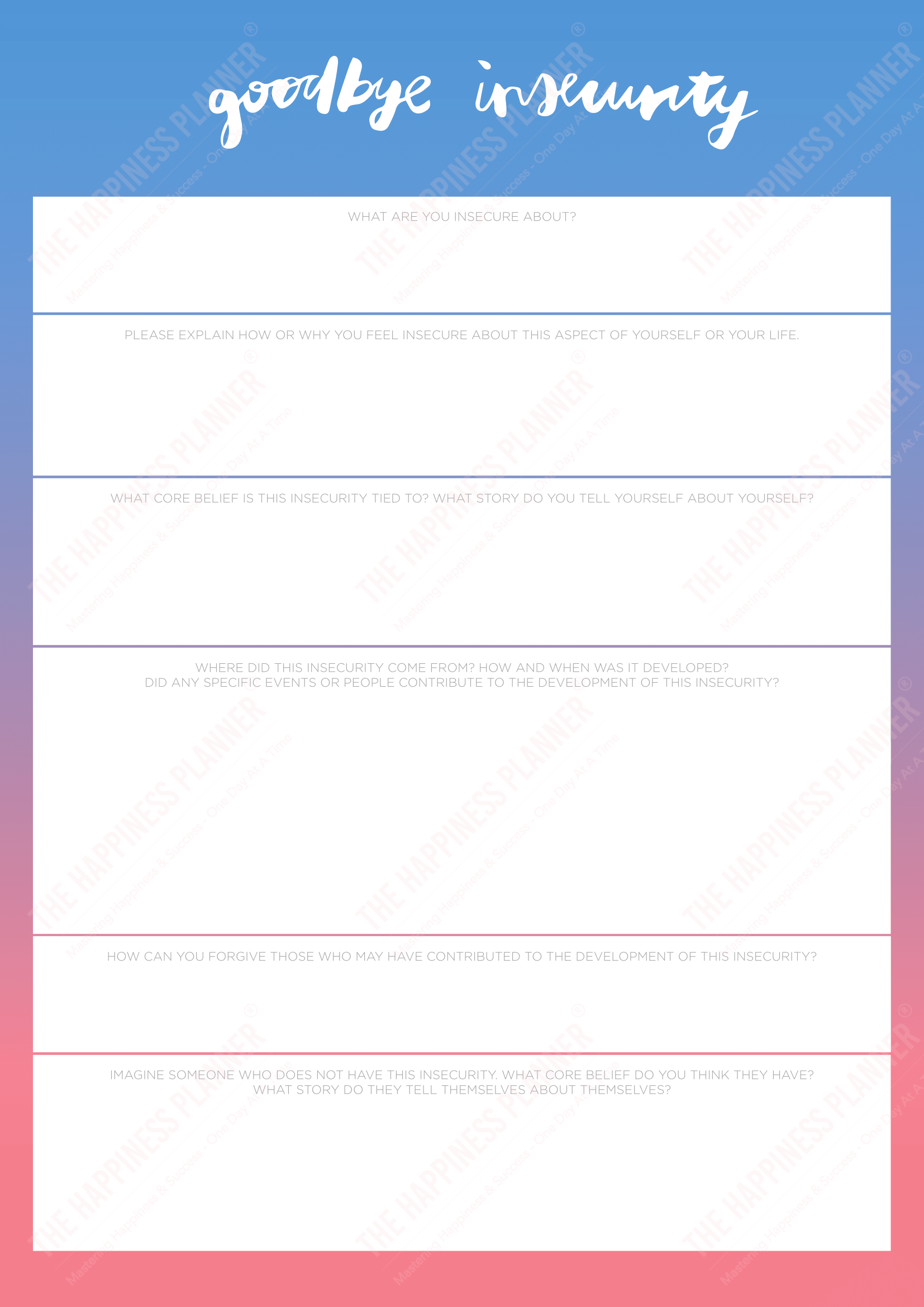 Premium Printables: #Anxiety/Worry - The Happiness Planner®