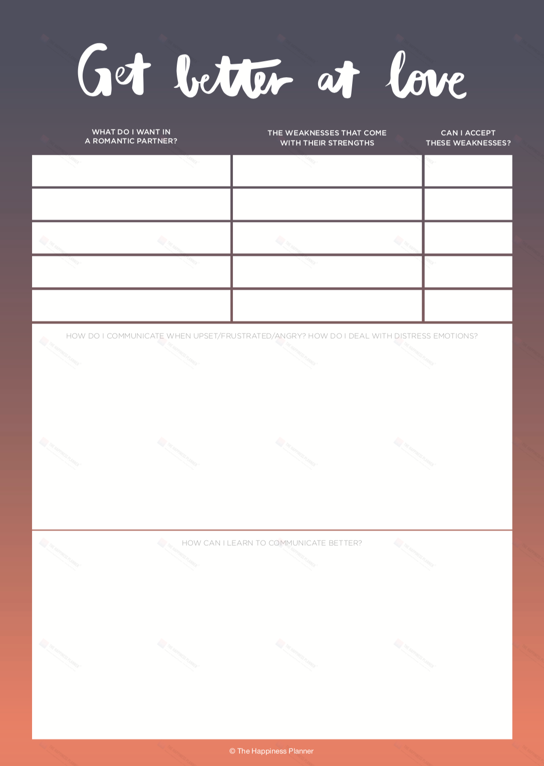 Premium Printables: #Love/Relationship – The Happiness Planner®