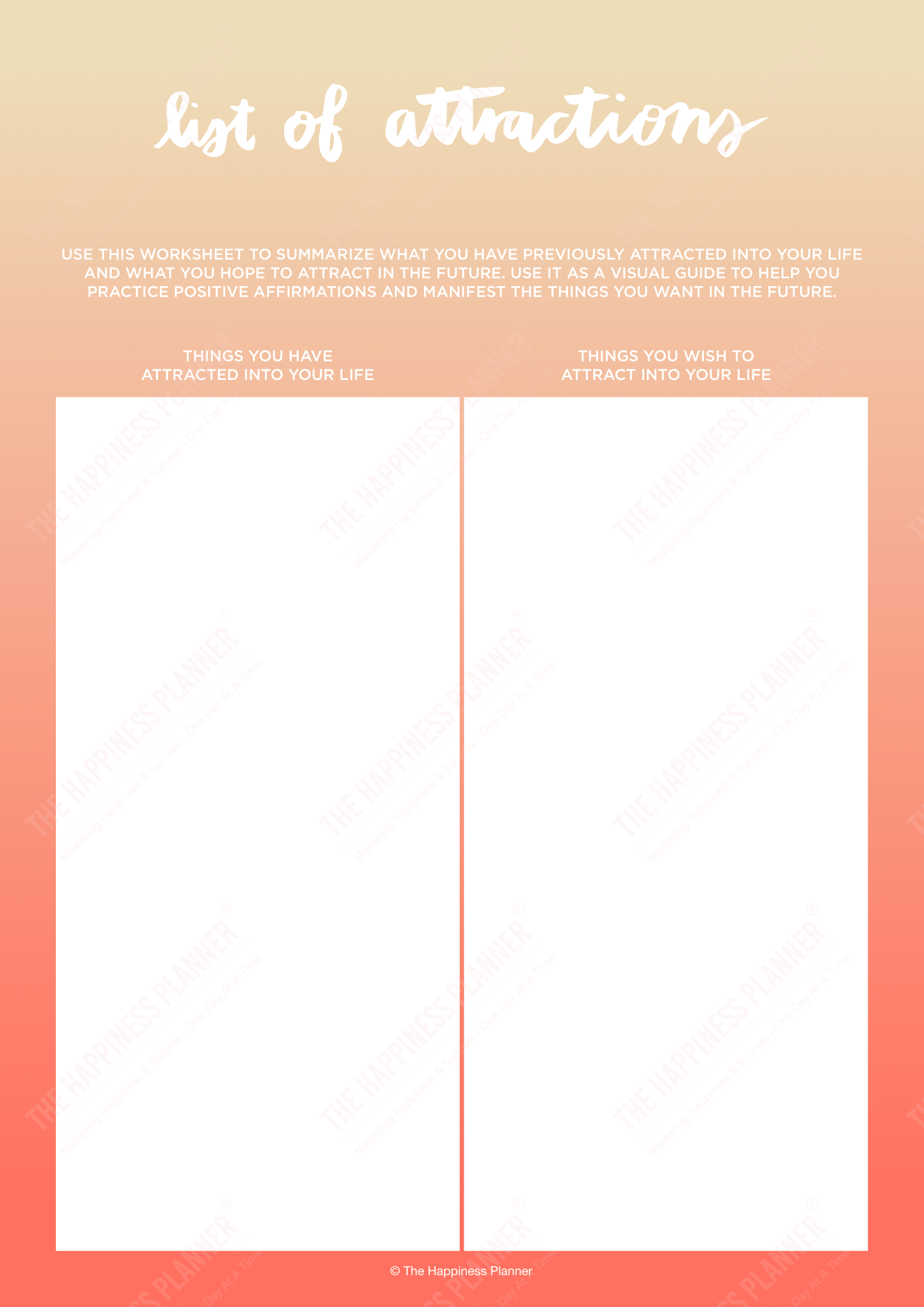 Premium Printables: #LawofAttraction - The Happiness Planner®