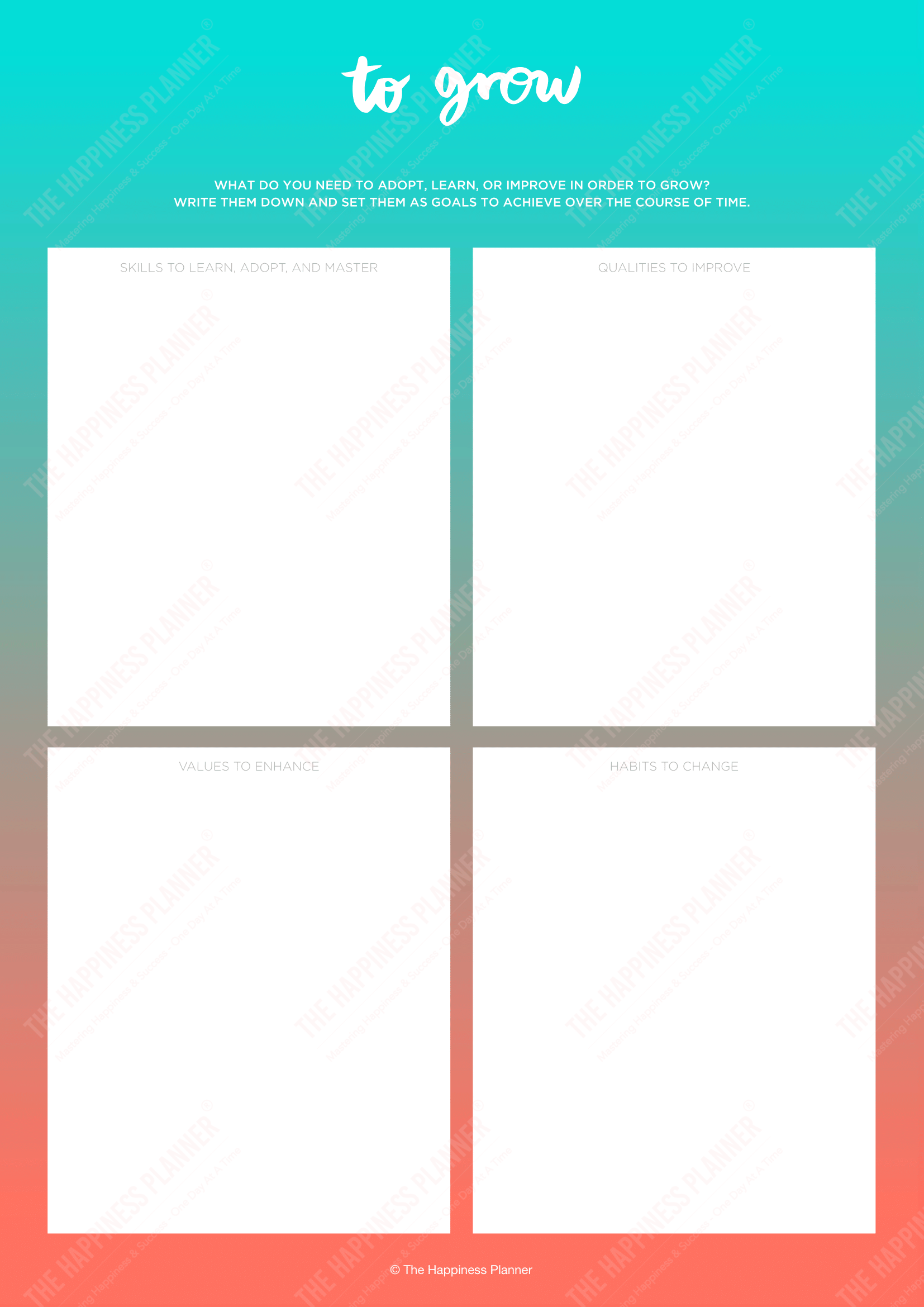 Premium Printables: #GrowthMindset - The Happiness Planner®