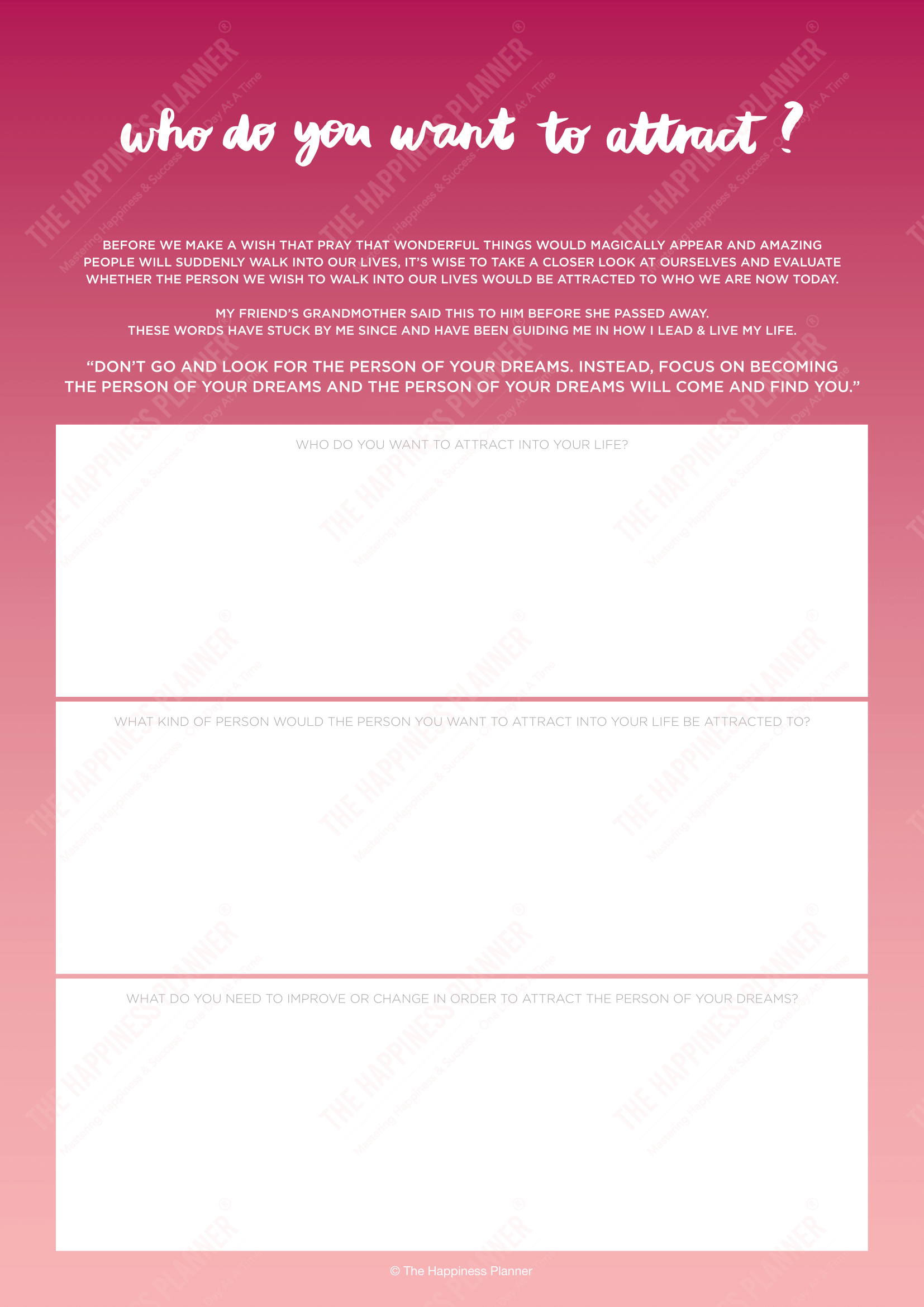 Premium Printables: #LawofAttraction - The Happiness Planner®
