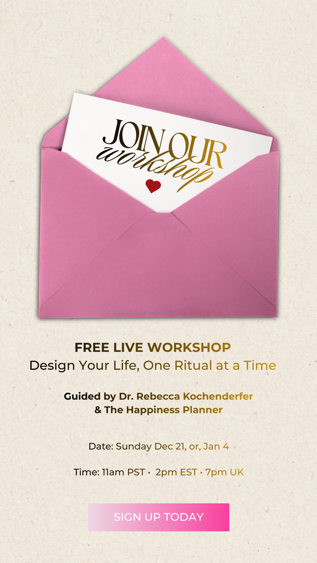 Workshop: Design Your Life, One Ritual At A Time