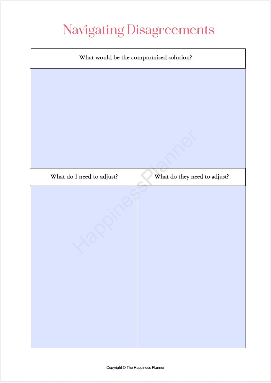 Worksheet: Navigating Disagreements