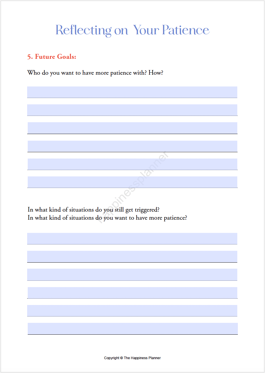 Worksheet: Mastering Patience