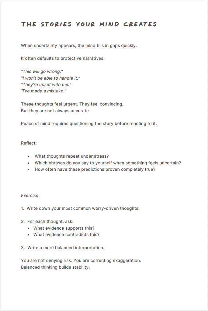 The Peace of Mind Journal