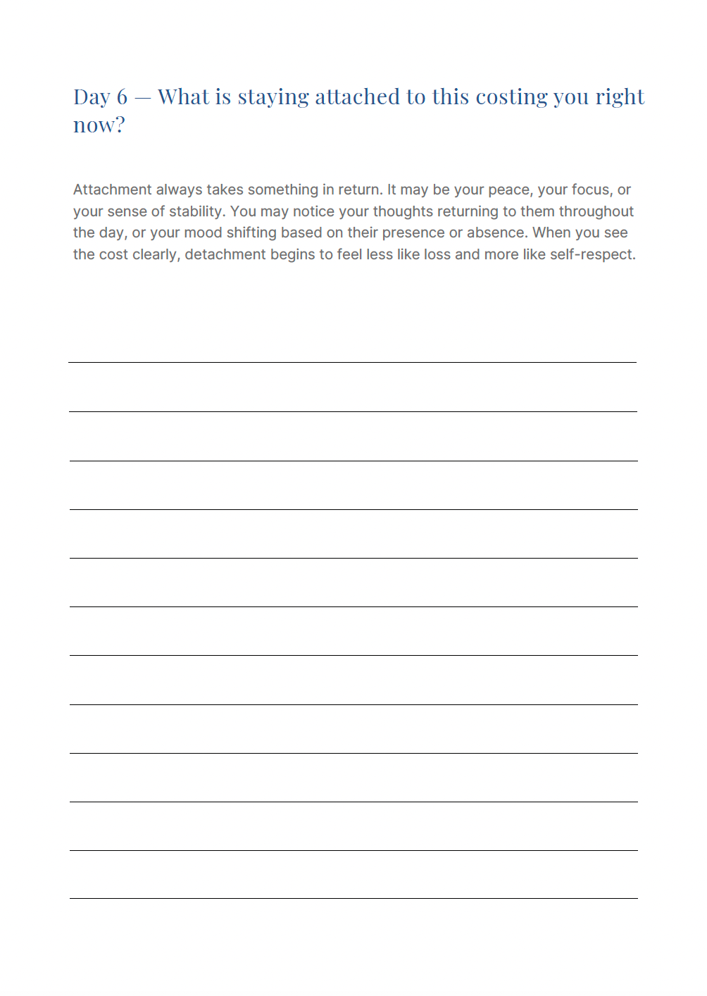The Art of Detachment Journal