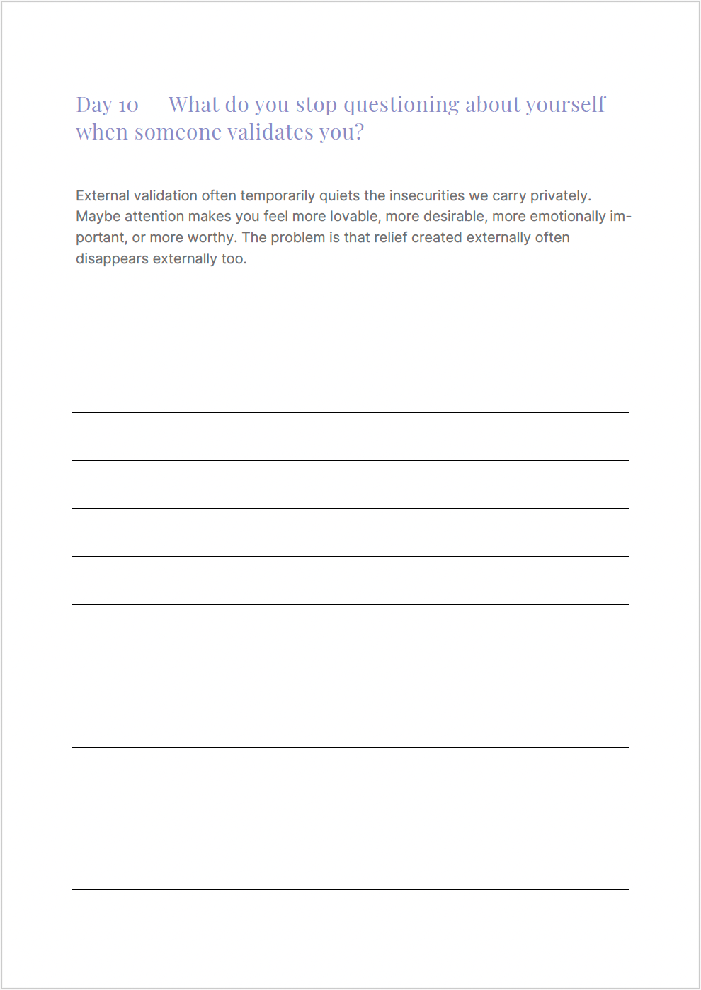 The Validation Reset