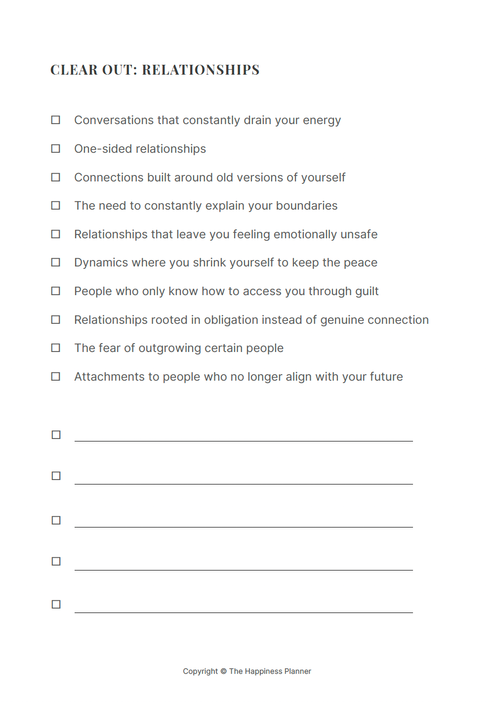 Printable: The Life Declutter Checklist