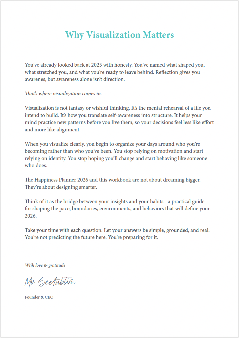 The Ritual of Visualization | 2026 Planning Workbook