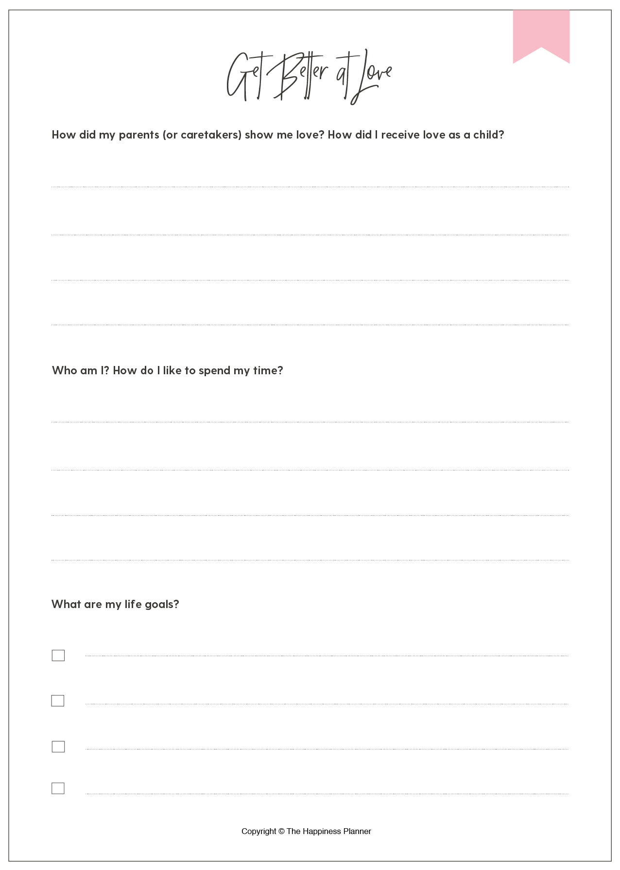 Printables: #Love/Relationship - The Happiness Planner®