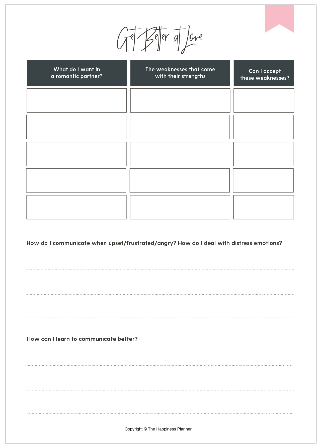Printables: #Love/Relationship - The Happiness Planner®