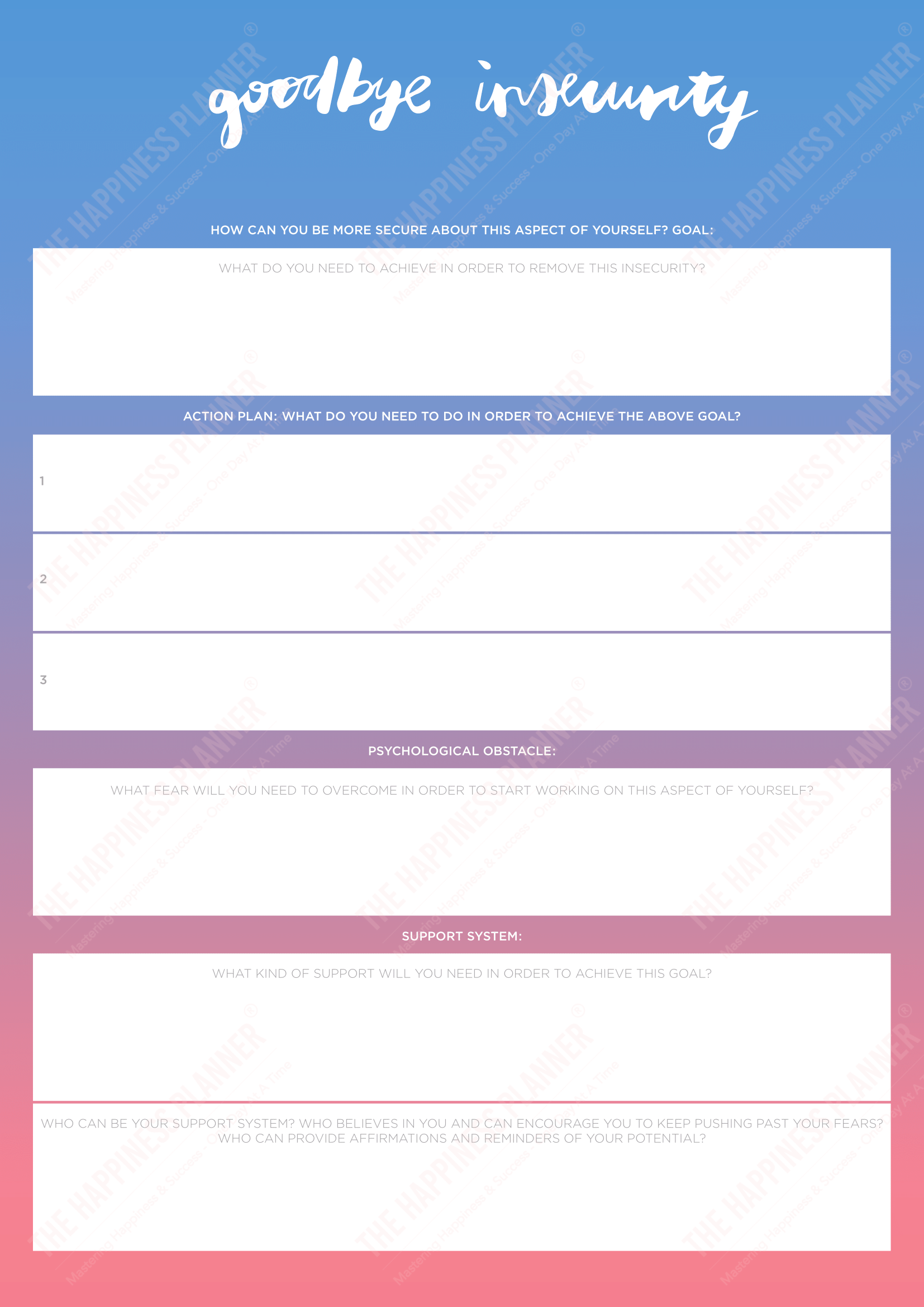 Premium Printables: #Anxiety/Worry - The Happiness Planner®