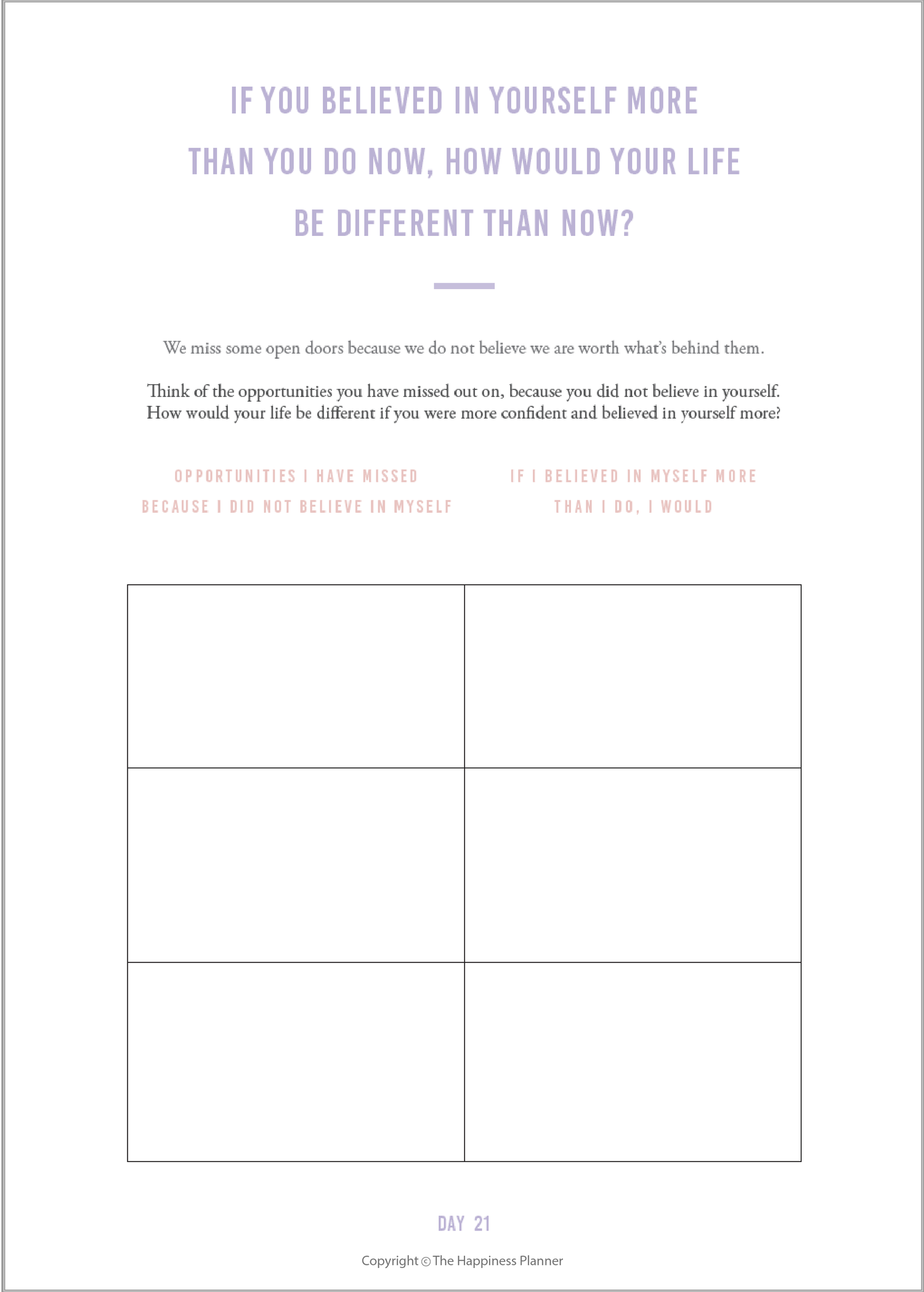 Self-Esteem Journal | The Happiness Planner®