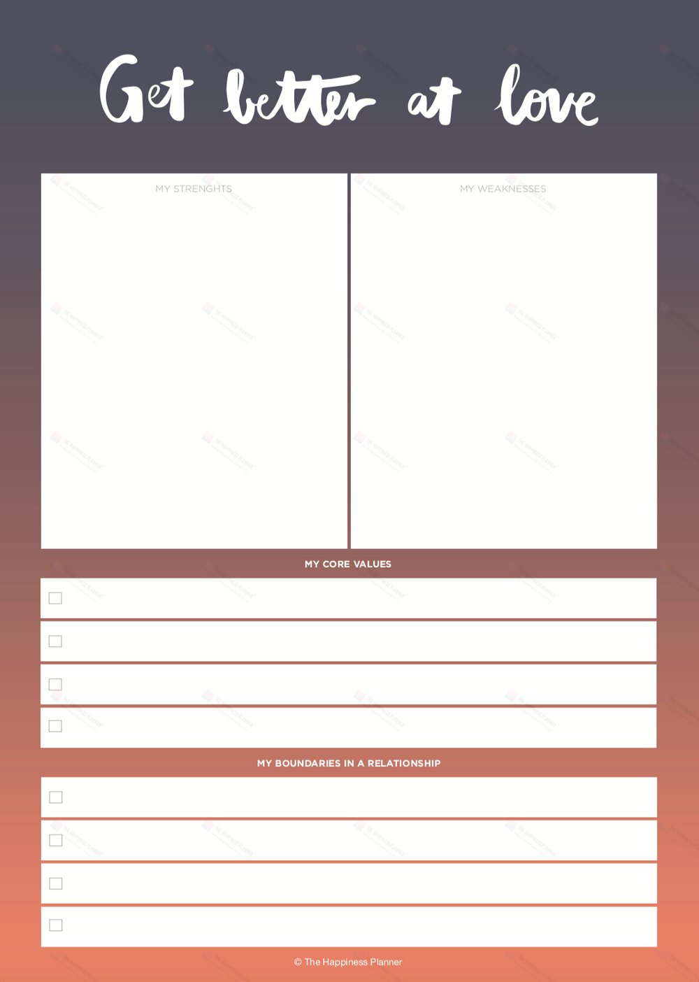 Premium Printables: #Love/Relationship – The Happiness Planner®