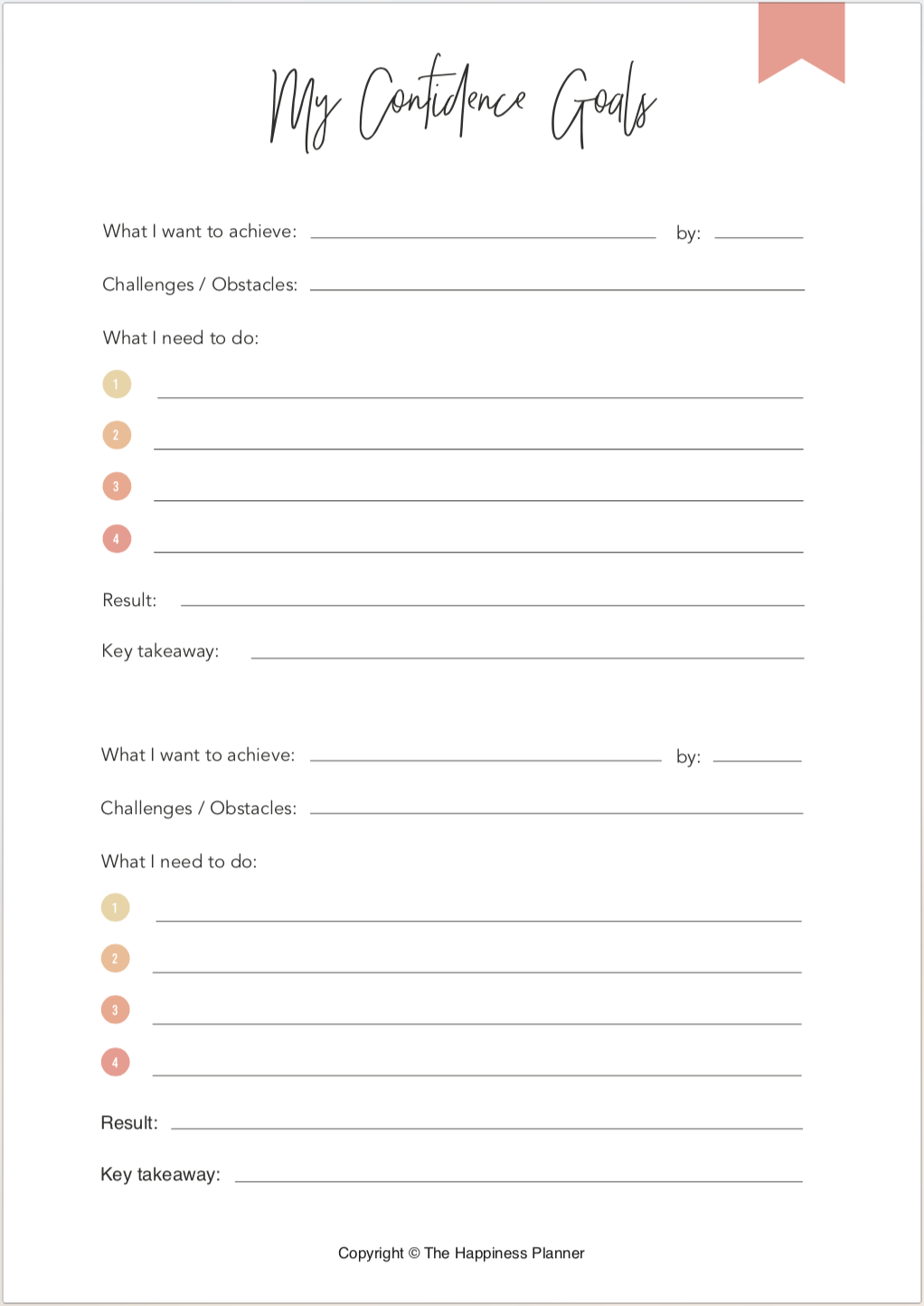 Printables: #Confidence - The Happiness Planner®