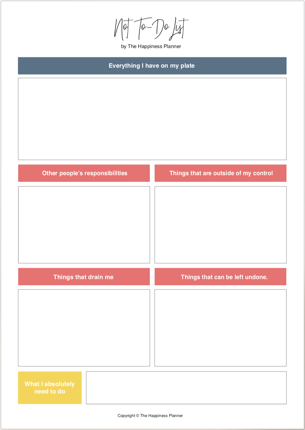 Printables: #Anxiety/Worry - The Happiness Planner®