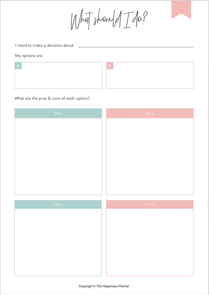 Printables: #DecisionMaking | The Happiness Planner®