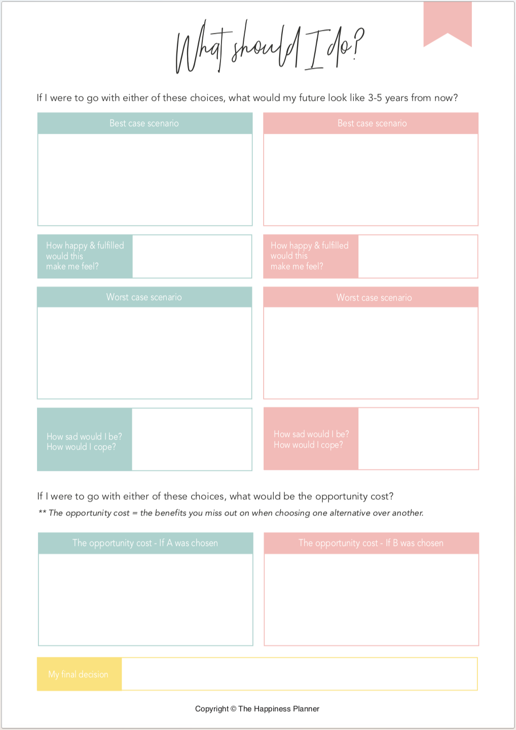 Printables: #DecisionMaking - The Happiness Planner®