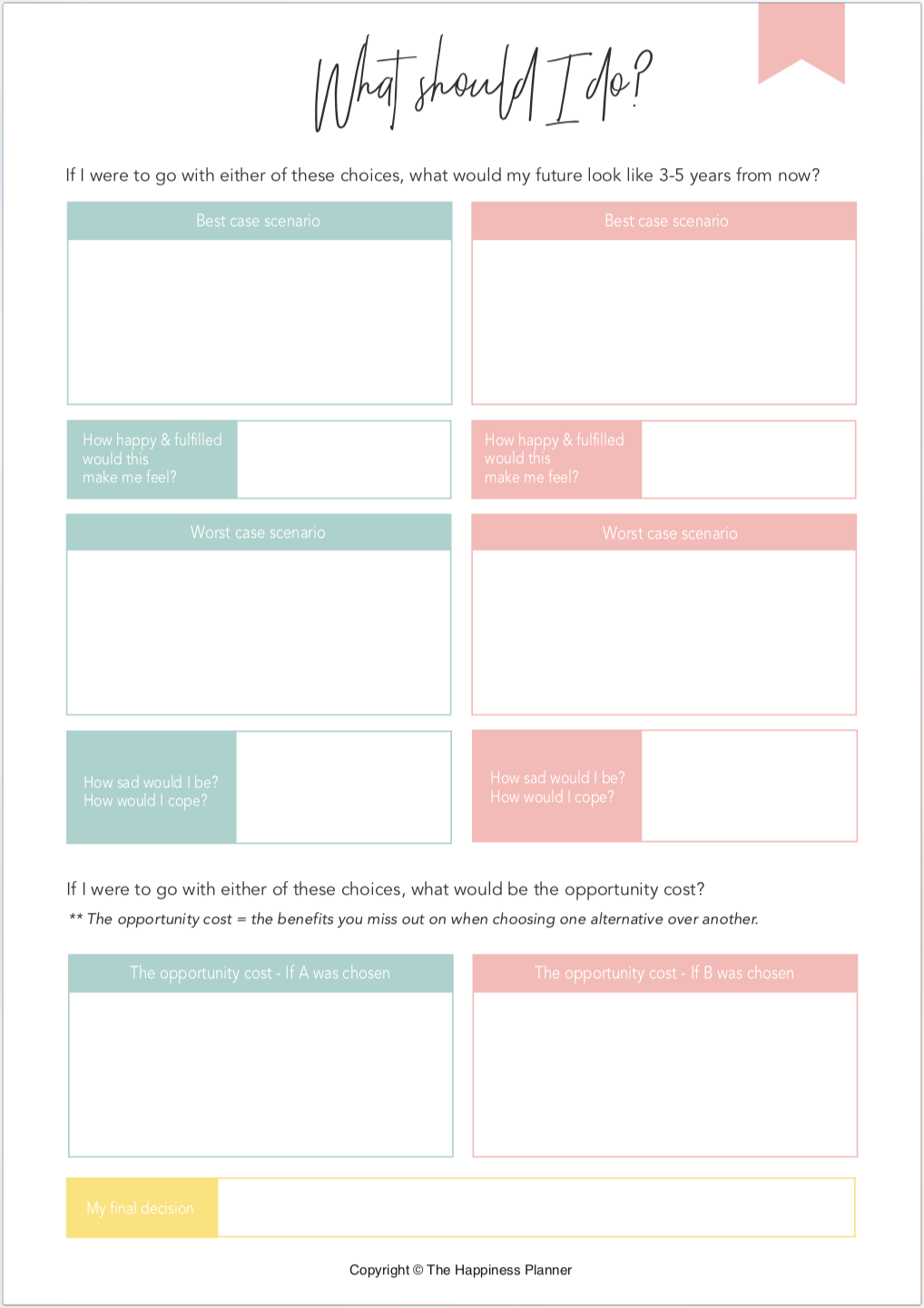 Printables: #DecisionMaking – The Happiness Planner®