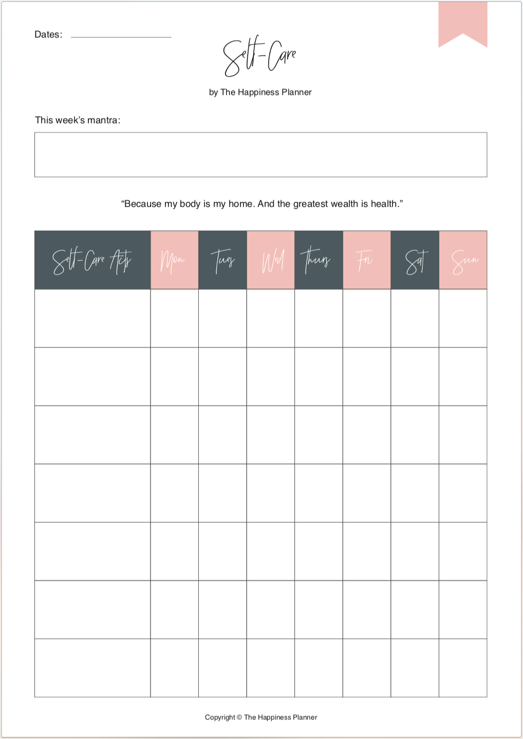 Printables: #SelfLove - The Happiness Planner®