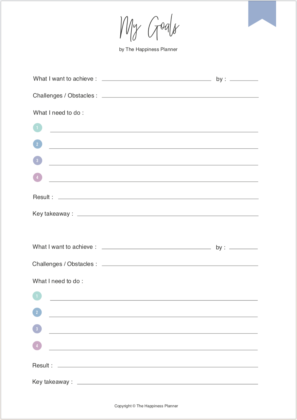 Printables: #Goals I - The Happiness Planner®