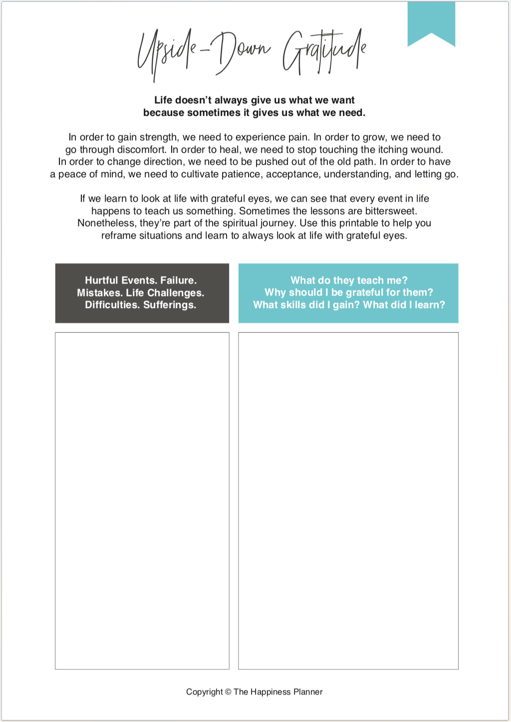 Printables: #Gratitude - The Happiness Planner®