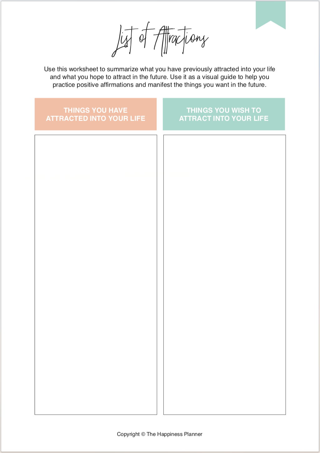 Printables: #LawofAttraction - The Happiness Planner®