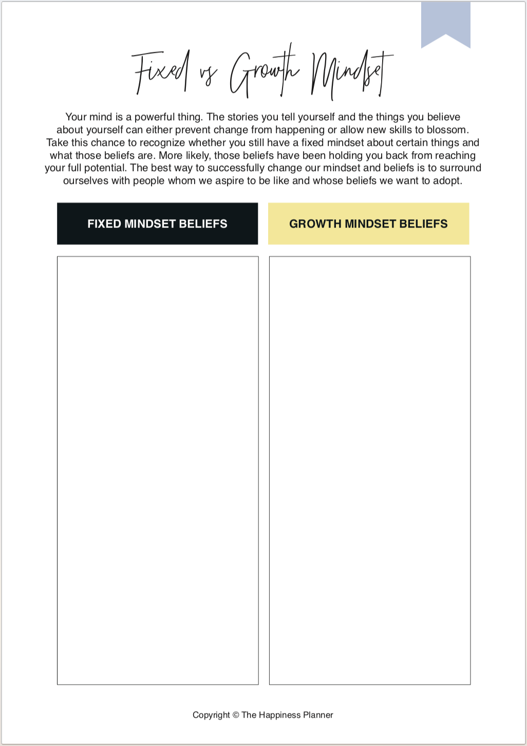 Printables: #GrowthMindset - The Happiness Planner®