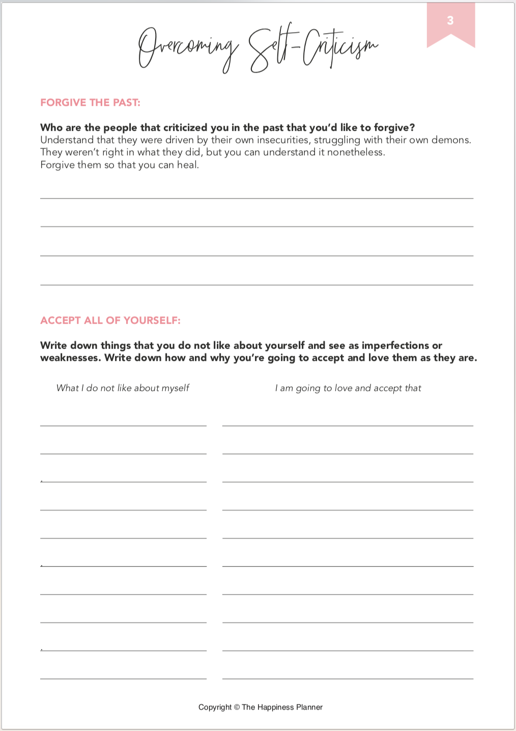 Printables: #SelfLove - The Happiness Planner®