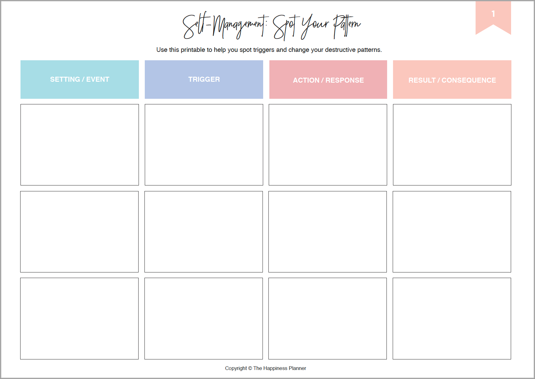 Printables: #Habit/Pattern - The Happiness Planner®