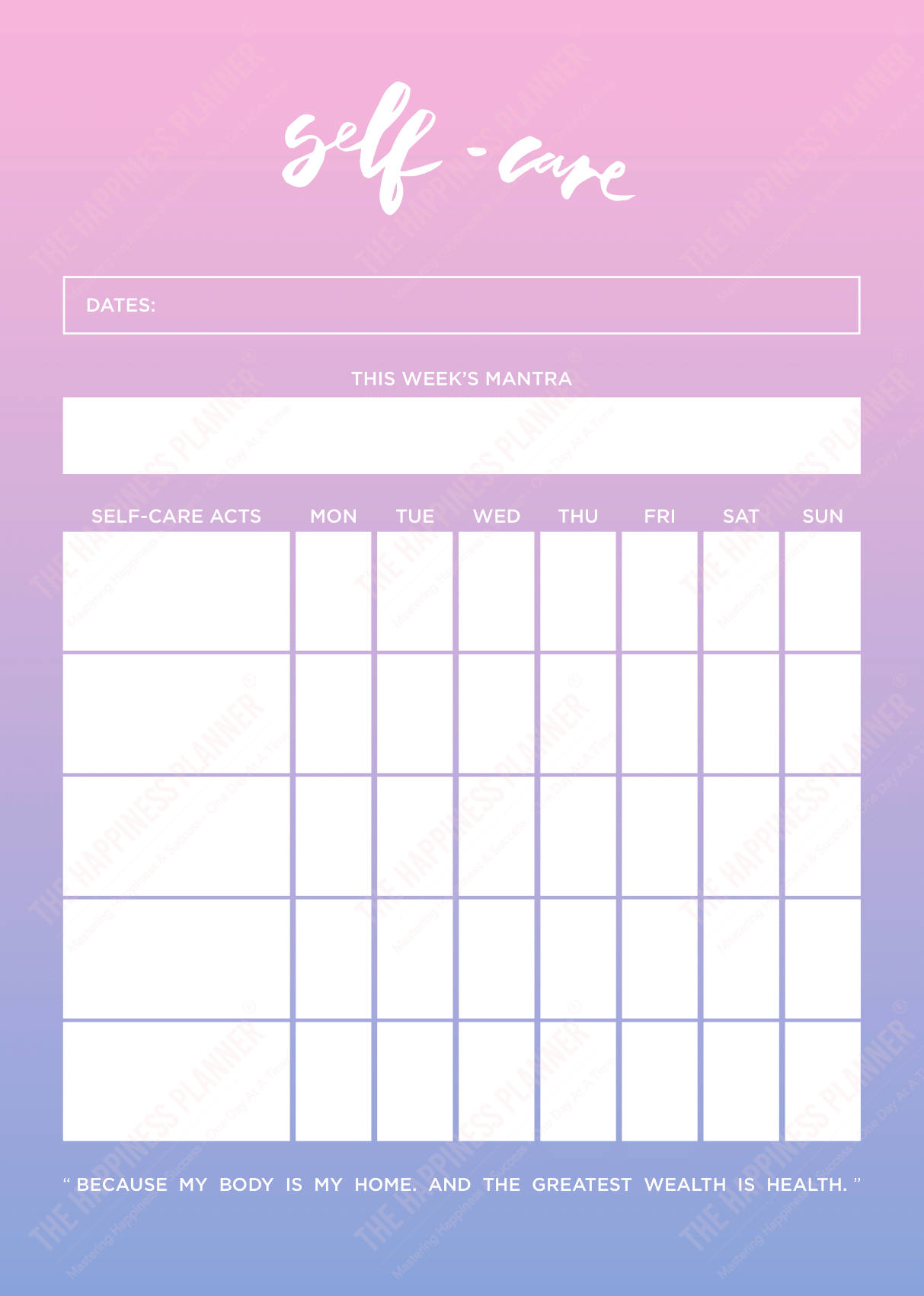 Premium Printables: #SelfLove/SelfCare - The Happiness Planner®