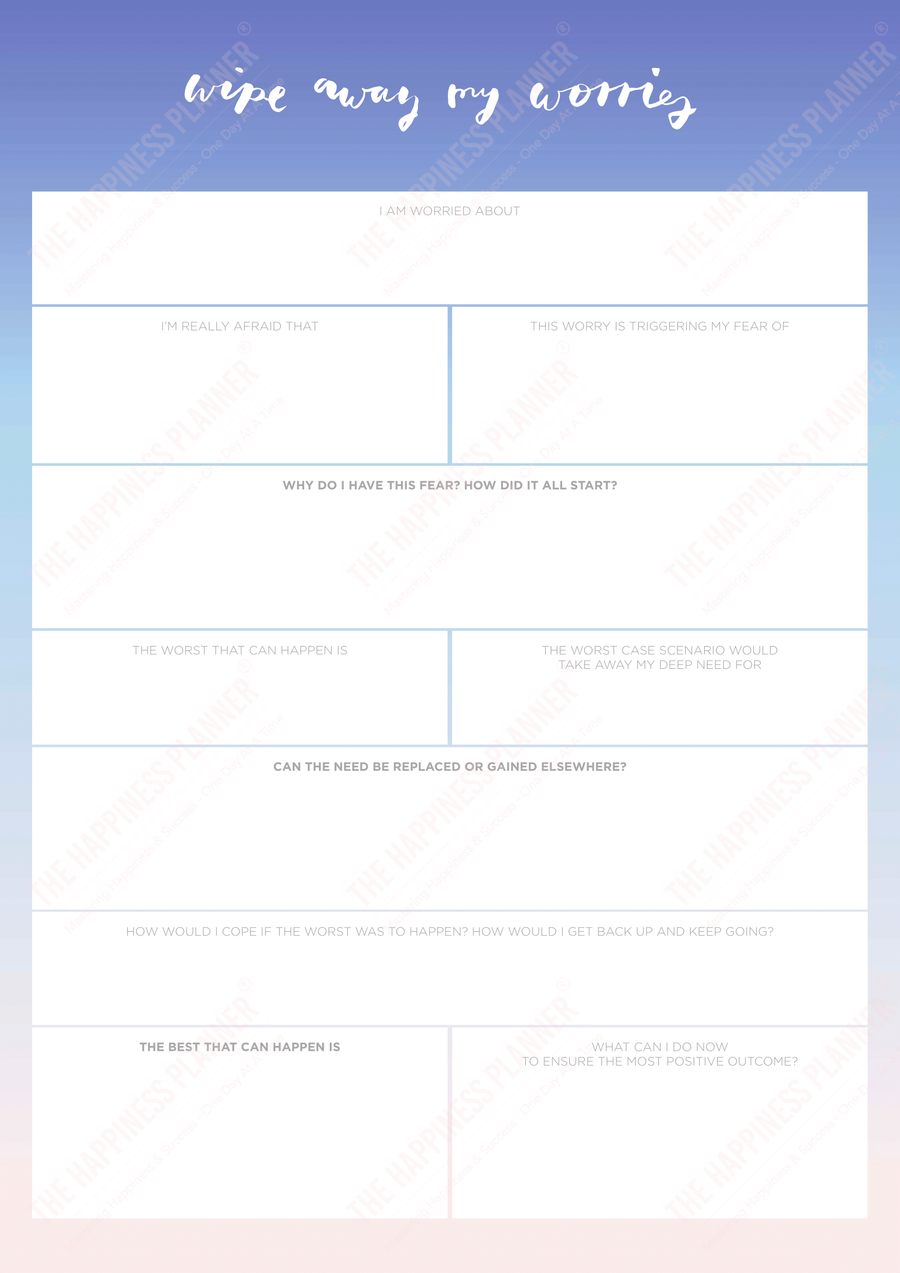 Premium Printables: #Anxiety/Worry | The Happiness Planner®