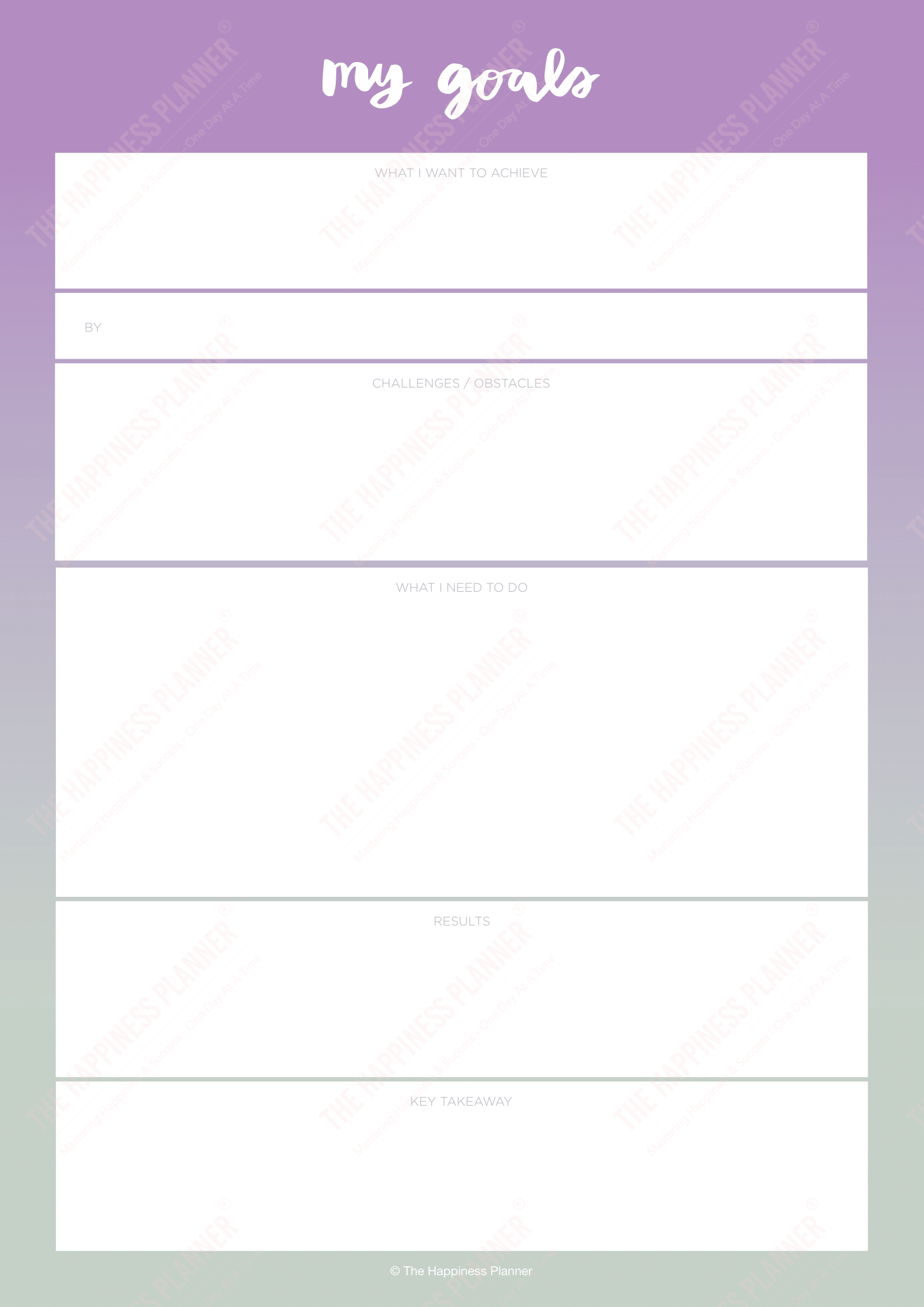 Premium Printables: #Goals I - The Happiness Planner®